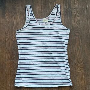 5/25 SO Women's Striped Tank Top - White and Navy